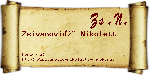 Zsivanović Nikolett névjegykártya